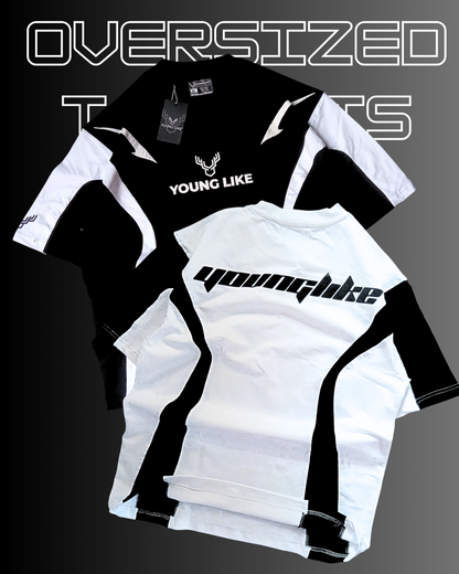 Oversized t-shirts 2 ps Black and white#1999